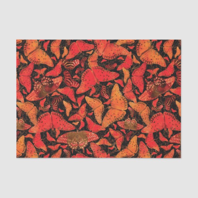 Papier Mousseline Papillons d'automne de Flutterby sur le noir (Recto)