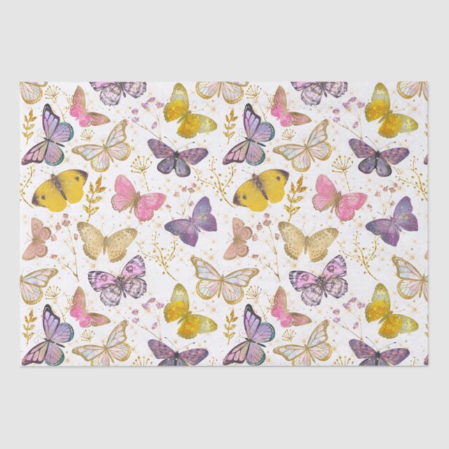 Papier Mousseline Papillons de Parties scintillant Whimsical Girl Fa (Recto)