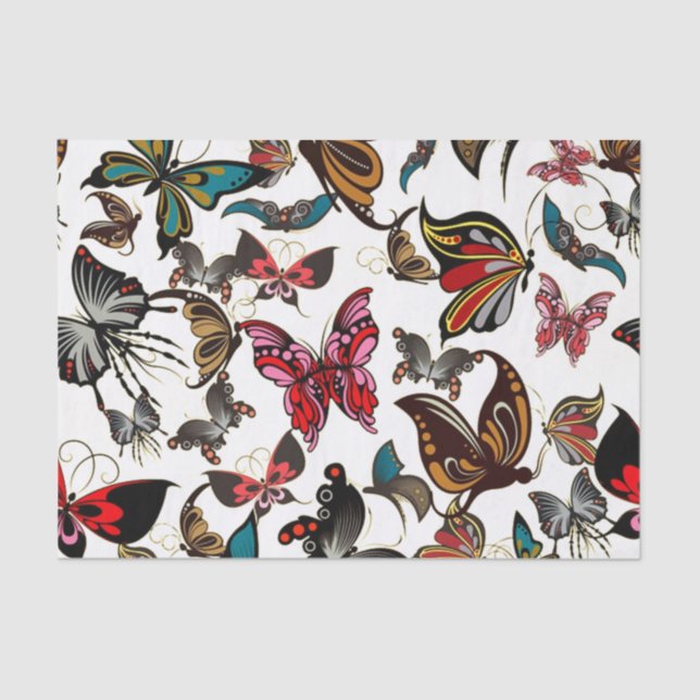 Papier Mousseline Papillons de style vintage (Recto)