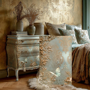 Papier Mousseline Papillons floraux baroques aux aspirations silenci