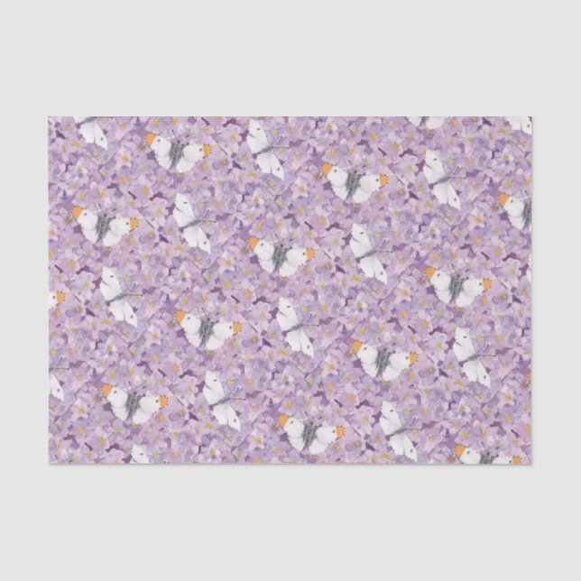 Papier Mousseline Papillons oranges de bout sur des fleurs de (Recto)