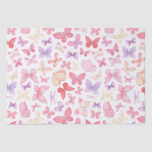 Papier Mousseline Papillons rose violet jaune