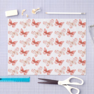 Papier Mousseline Papillons Roses Rouges Fushia Anniversaire