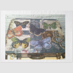 Papier Mousseline papillons - valise voyage