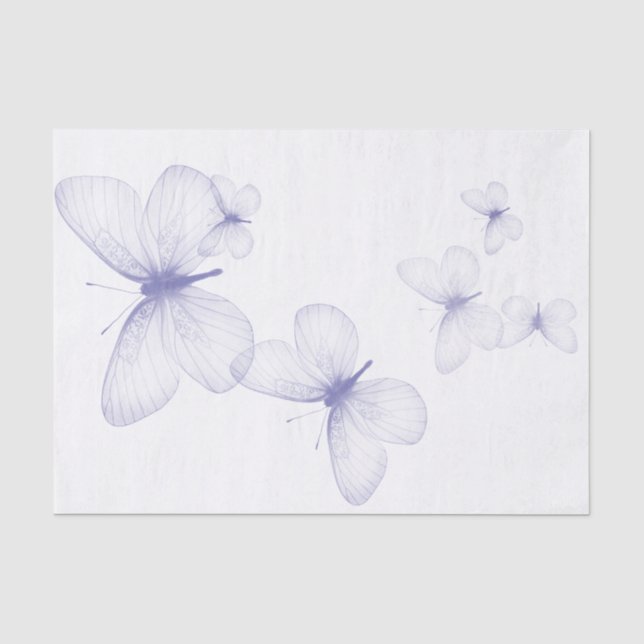 Papier Mousseline Papillons violets presque translucides (Recto)