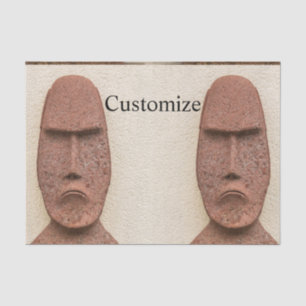 Papier Mousseline Pâques Île Moai Head Thunder Cove