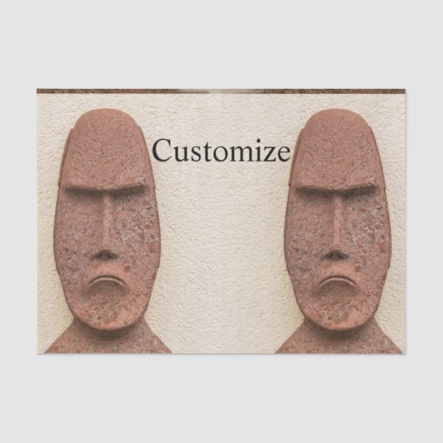 Papier Mousseline Pâques Île Moai Head Thunder Cove (Recto)