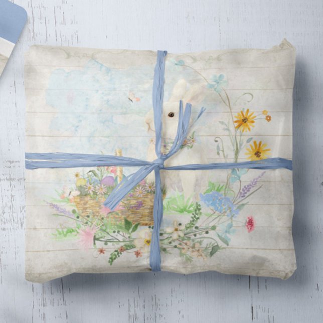 Papier Mousseline Pâques Oeufs de lapin floral Panier Découpage de p (Créateur téléchargé)