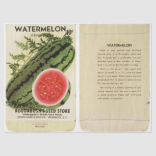 Papier Mousseline Paquet vintage de semences Watermelon et instructi