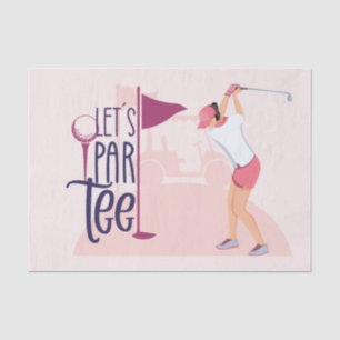 Papier Mousseline Par tee pour Lady femme golfer thème rose