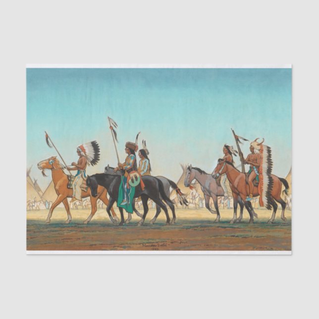 Papier Mousseline Parade des guerriers par Maynard Dixon (Recto)