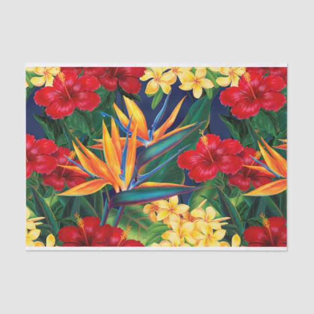 Papier Mousseline Paradis tropical Floral hawaïen (Recto)