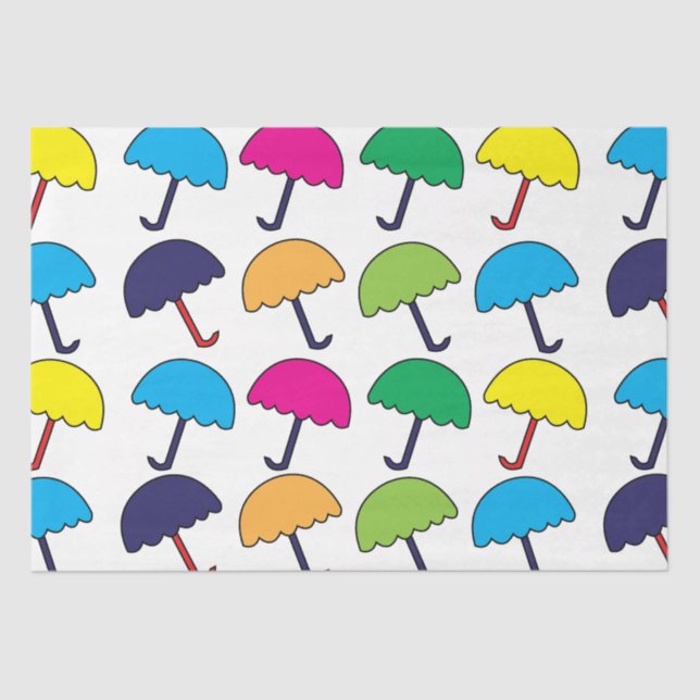 Papier Mousseline Parapluie coloré (Recto)