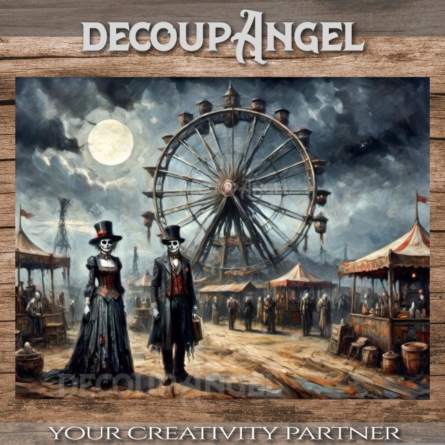 Papier Mousseline Parc à thème abandonné - Découpage - (Créateur téléchargé)