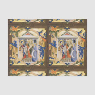 PAPIER MOUSSELINE PARCHEMENT FLORAL DE LA NATIVITÉ NOËL