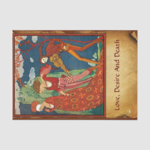 Papier Mousseline Parchemin de Saint-Valentin d'AMOUR, de DÉSIR ET