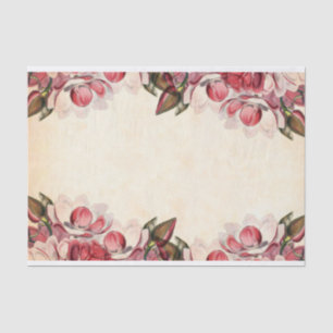 Papier Mousseline Parchemin Frontalier rose Magnolia