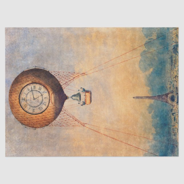 Papier Mousseline Paris Balloon Tissu ou papier découpage (Recto)