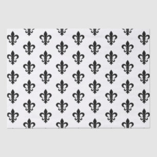 Papier Mousseline Paris Fleur de Lis Paris en noir et blanc