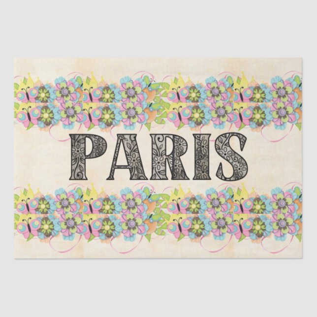 Papier Mousseline Paris Tissue Paper (Recto)
