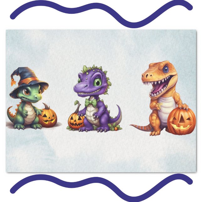 Papier Mousseline Parti Dino-Mash d'Halloween (Dinosaur Halloween Tissue Paper)