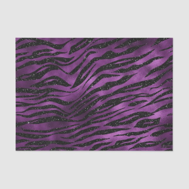 Papier Mousseline Parties scintillant de glam violet et noir (Recto)