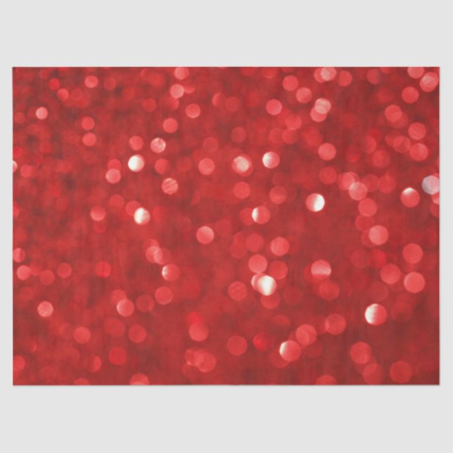 Papier Mousseline Parties scintillant de style Bokeh rouge (Recto)