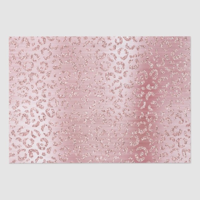 Papier Mousseline Parties scintillant de verre rose pâle Leopard (Recto)
