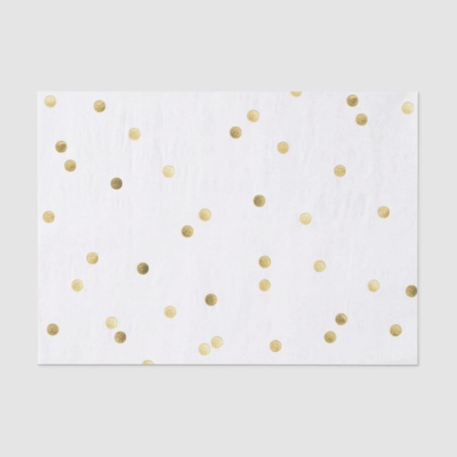 Papier Mousseline Parties scintillant d'or Confetti Dot Polka Papier (Recto)