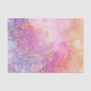 Papier Mousseline Parties scintillant en or rose lavande en marbre f
