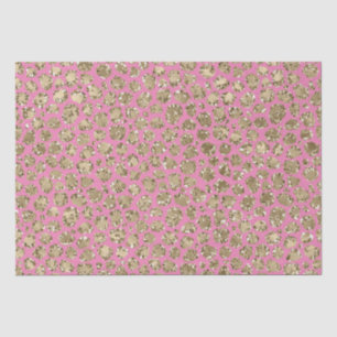 Papier Mousseline Parties scintillant en or rose léopard