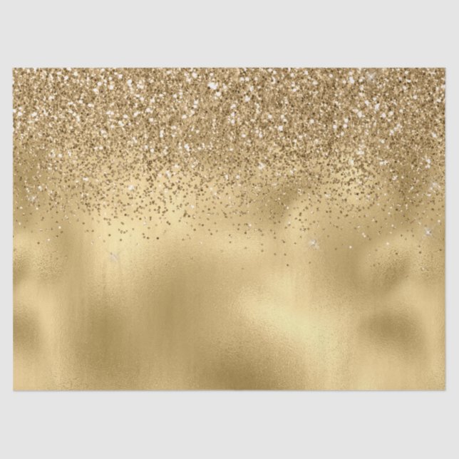 Papier Mousseline Parties scintillant Gold Glam Sparkle Faux (Recto)