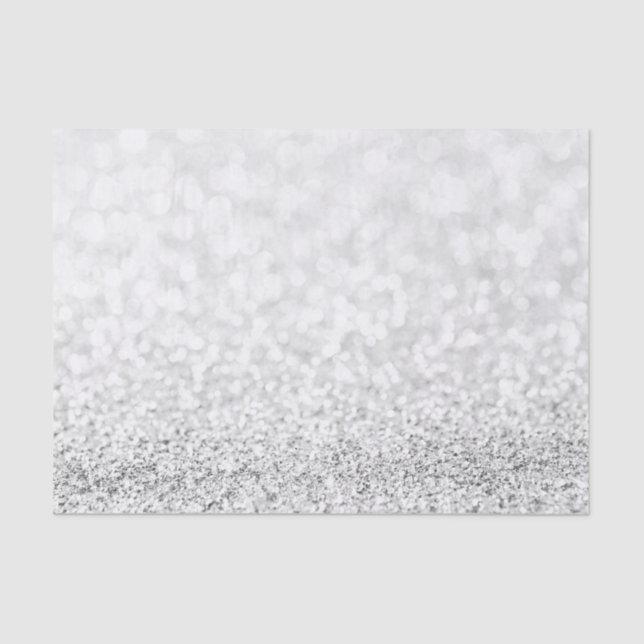 Papier Mousseline Parties scintillant gris argenté blanc Delicate Fa (Recto)