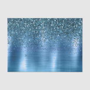 Papier Mousseline Parties scintillant métallique Aqua Blue Sparkle