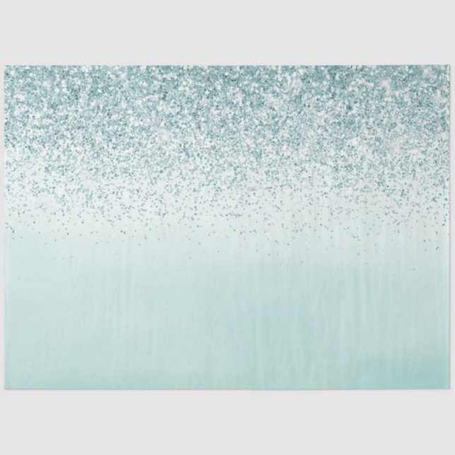 Papier Mousseline Parties scintillant Mint Ombre (Recto)
