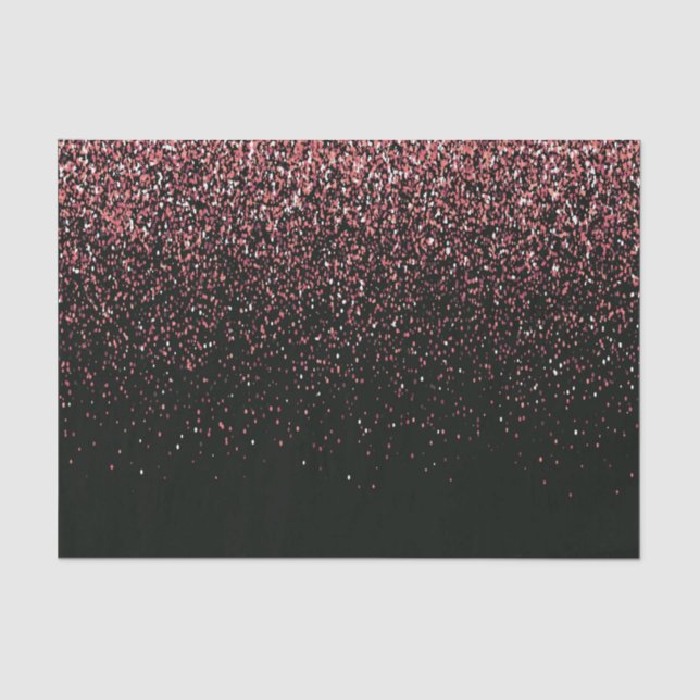 Papier Mousseline Parties scintillant noire et rose (Recto)