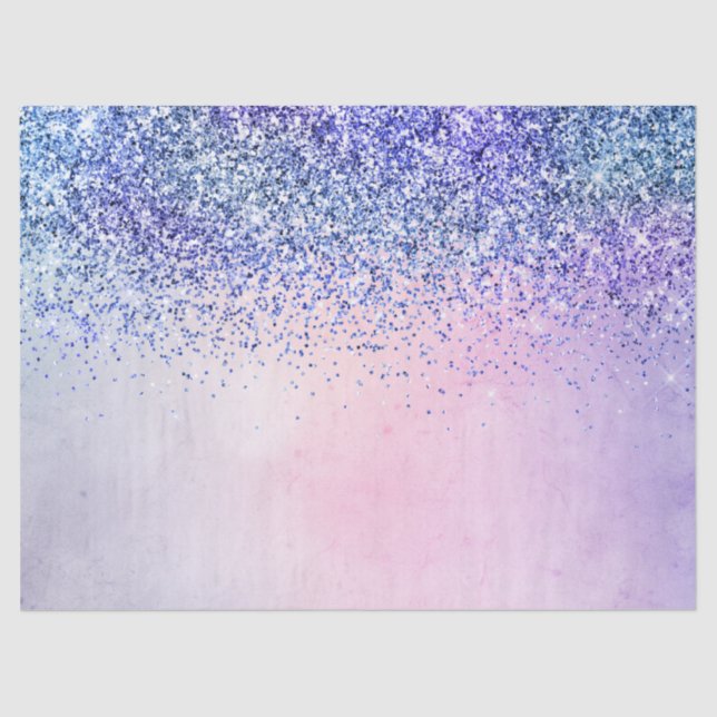 Papier Mousseline Parties scintillant Ombre bleu violet (Recto)