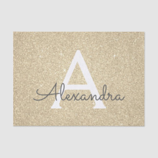 Papier Mousseline Parties scintillant Or de luxe et Monogramme étinc