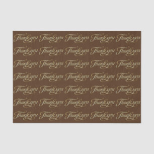 Papier Mousseline Parties scintillant Or Faux Et Motif Merci Brown