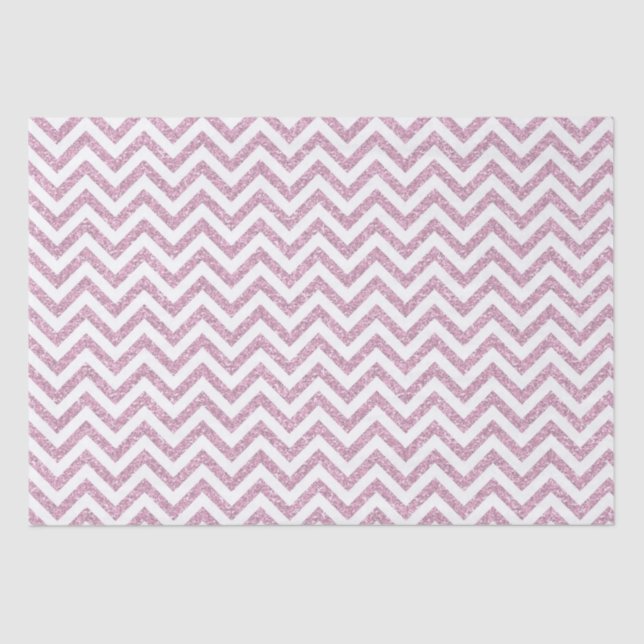 Papier Mousseline Parties scintillant rose Faux Chevron (Recto)