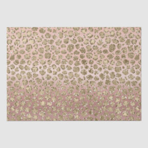 Papier Mousseline Parties scintillant rose or glam Leopard