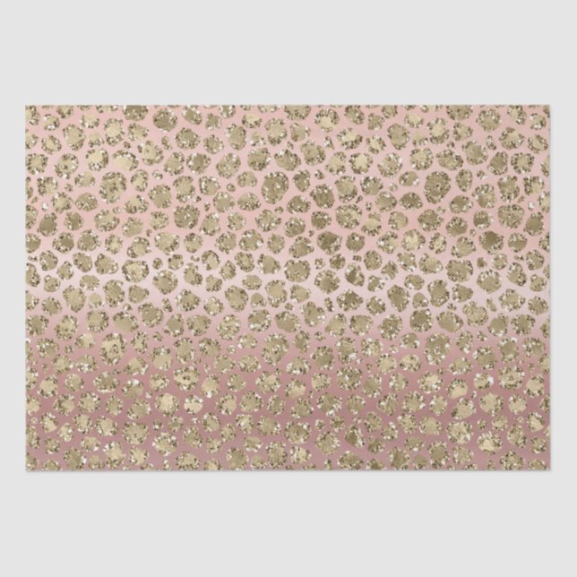 Papier Mousseline Parties scintillant rose or glam Leopard (Recto)