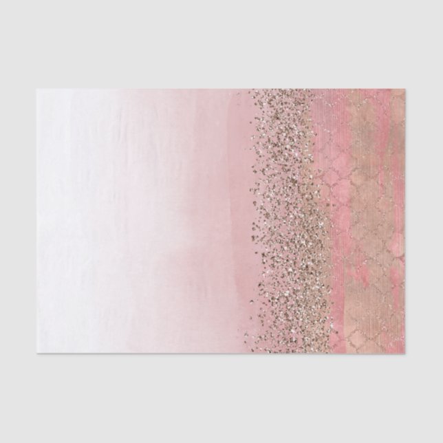 Papier Mousseline Parties scintillant rose vierge Marocaine Indian P (Recto)