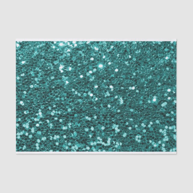 Papier Mousseline Parties scintillantes turquoises chics de Faux (Recto)