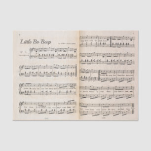 Papier Mousseline Partition de la pépinière vintage Musique Little B