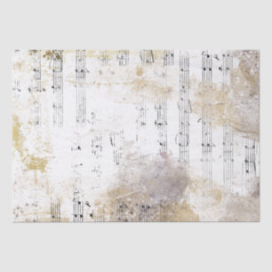 Papier Mousseline Partition Gold Silver Notes Musique Decoupage Idée