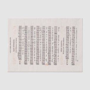 Papier Mousseline Partition Vintage française La Découpage des oisea