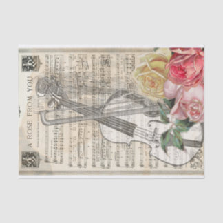 Papier Mousseline Partition violon de style victorien Musique et Ros