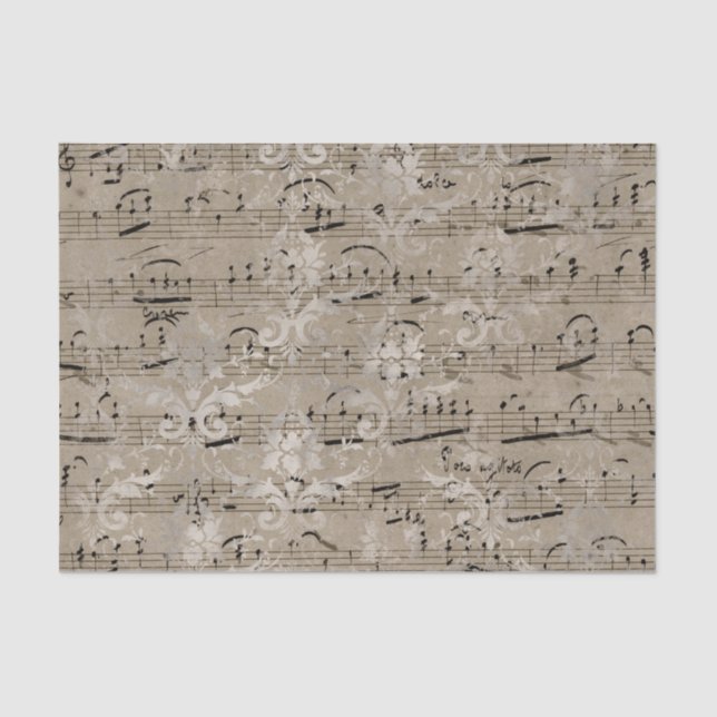 Papier Mousseline Partitions de musique vintage (Recto)