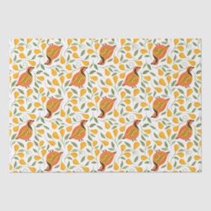 Papier Mousseline Partridge et poiriers patchs de Noël sans soudure